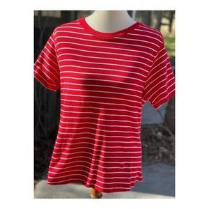 Majora Essentials T-Shirt Tee Shirt Stripes 100% Cotton Sz L